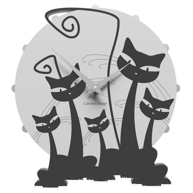 Black cat wall clock