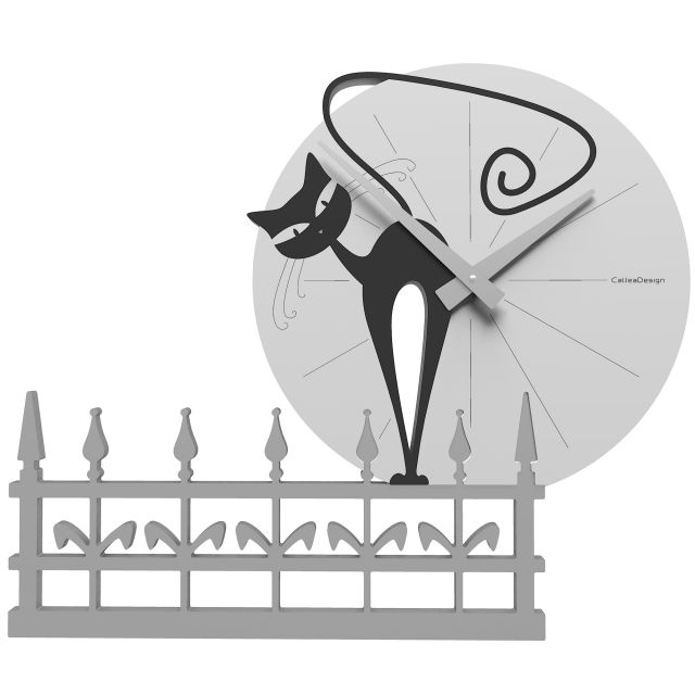 Romantic large wall clock cat
