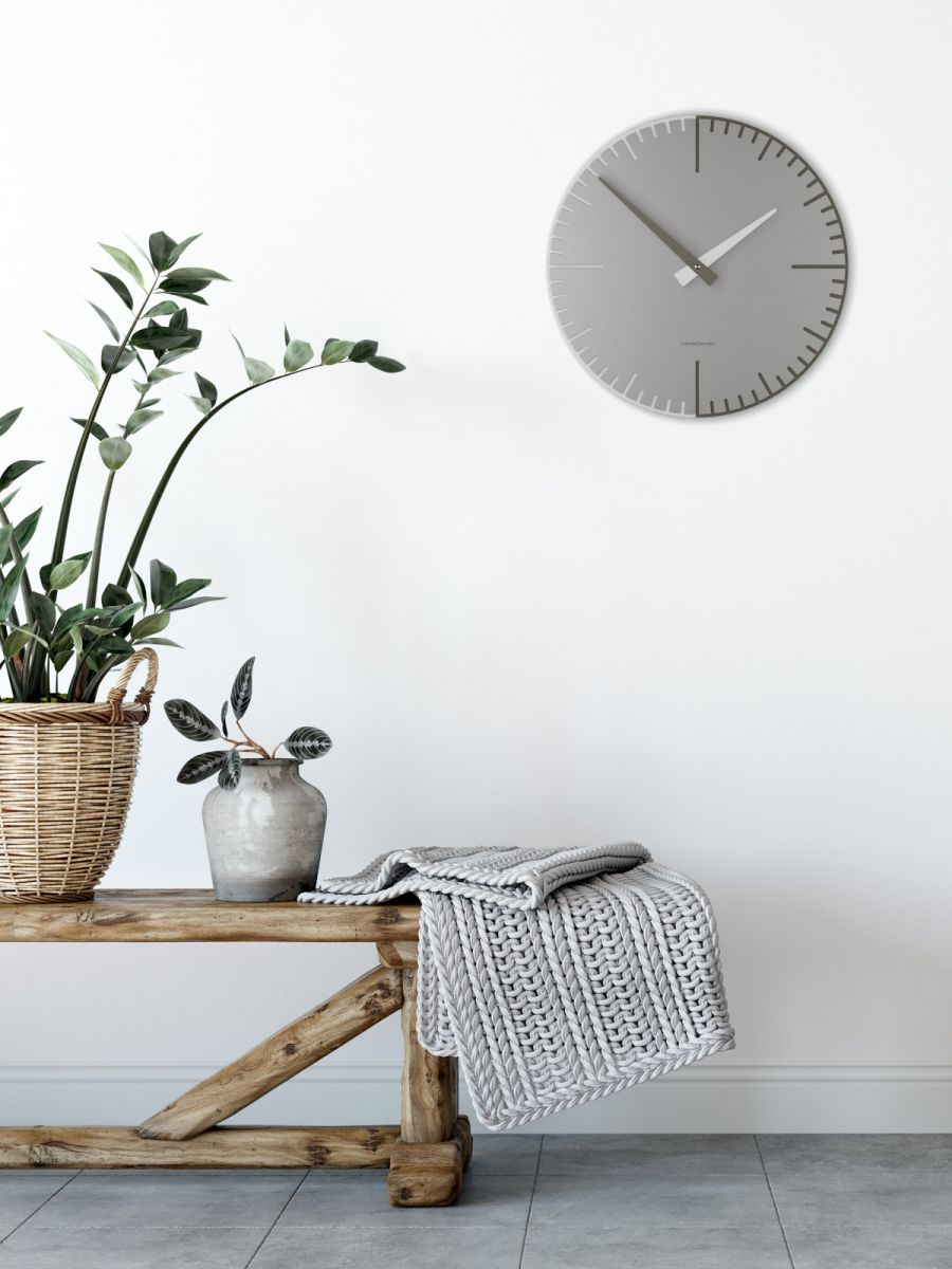 Modern silver wall clock Exacto
