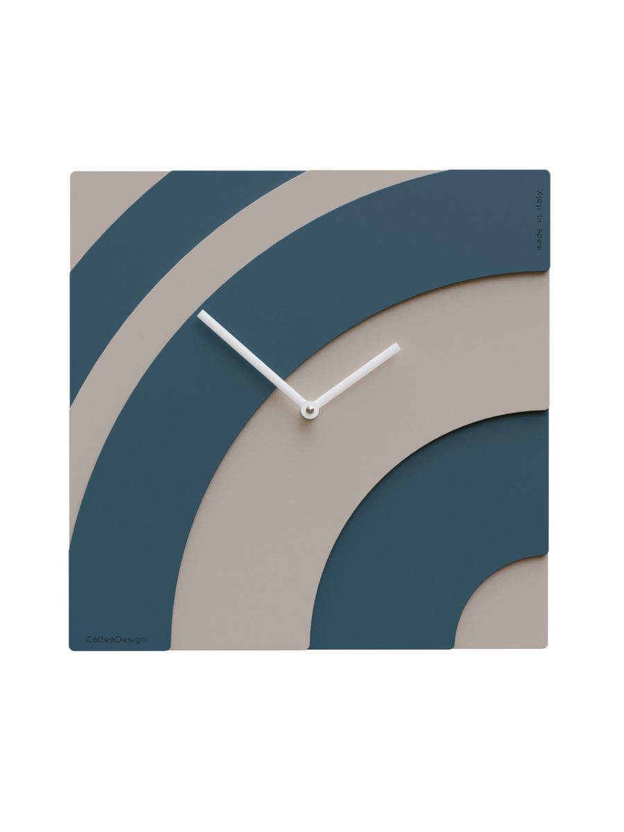 Waves wall clock - colour sand and teal