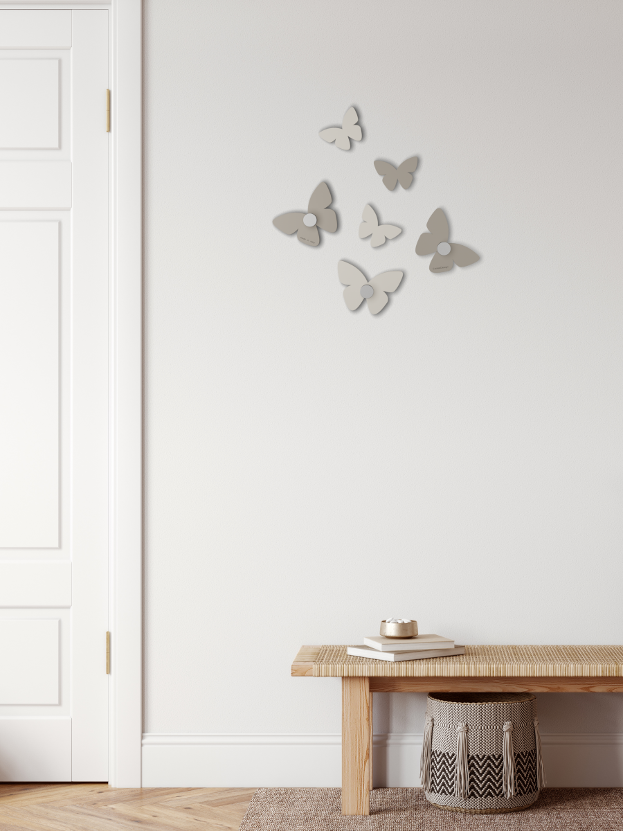 Million Butterflies hooks - dove grey