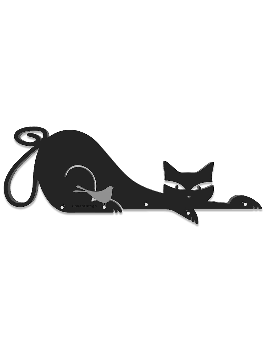 Cat key ring - black