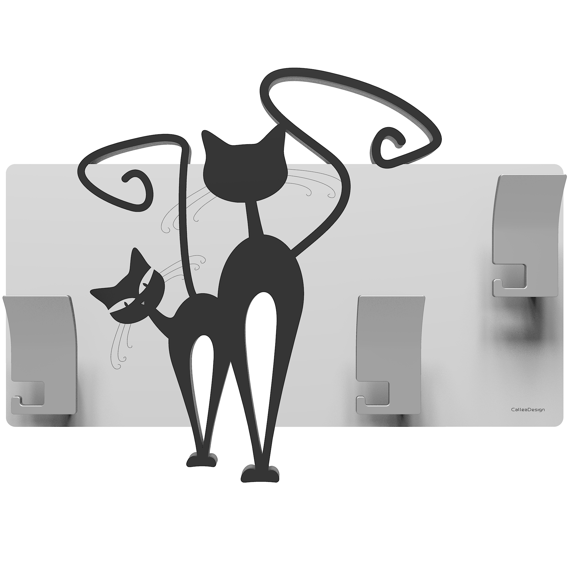Coat stand with cat panel