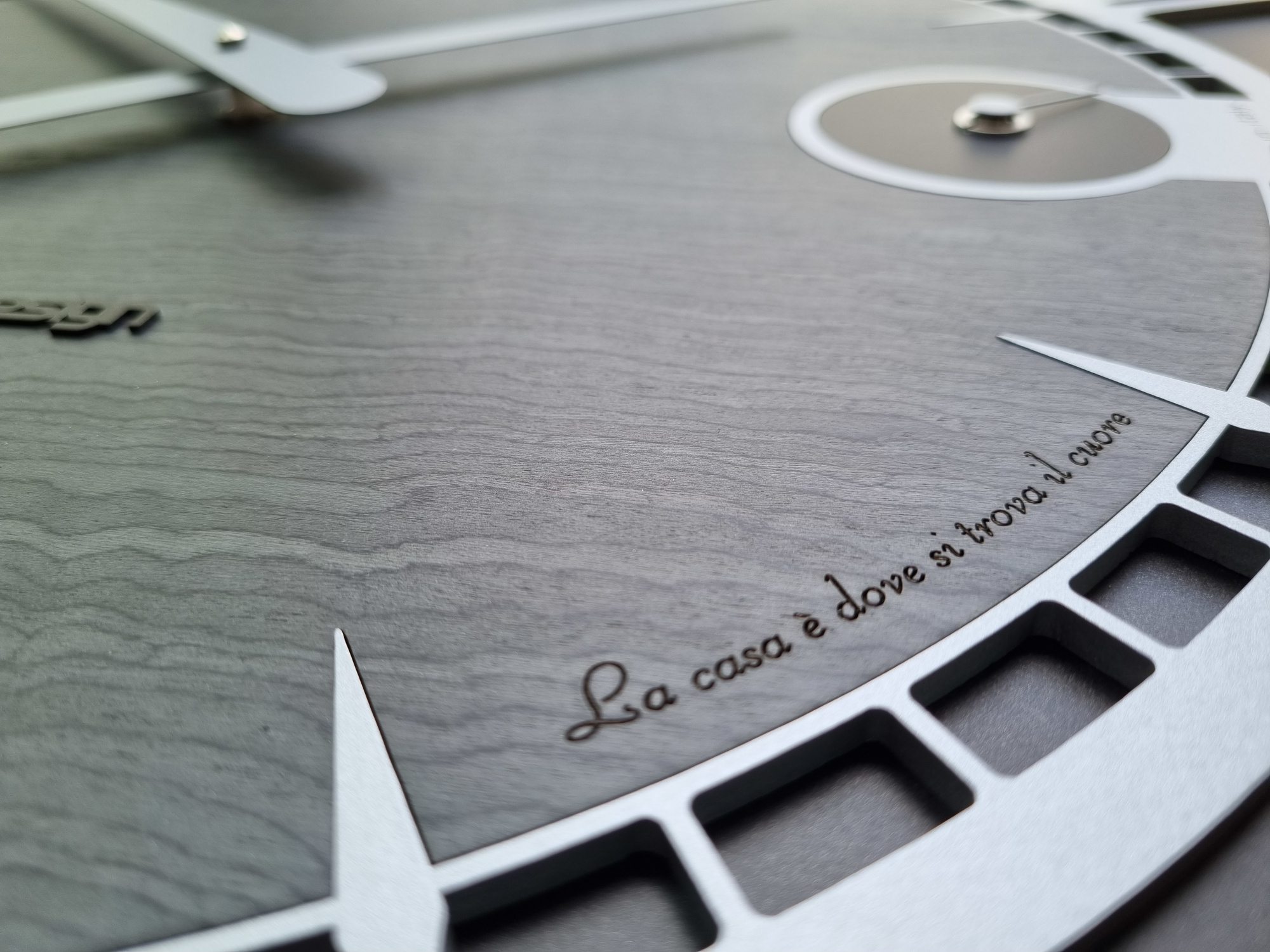 Personalised gift wall clock with dedication on the dial